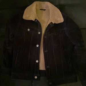 Fox shearling-lined corduroy jacket.